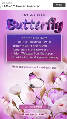 Butterfly Live Wallpaper android App screenshot 0